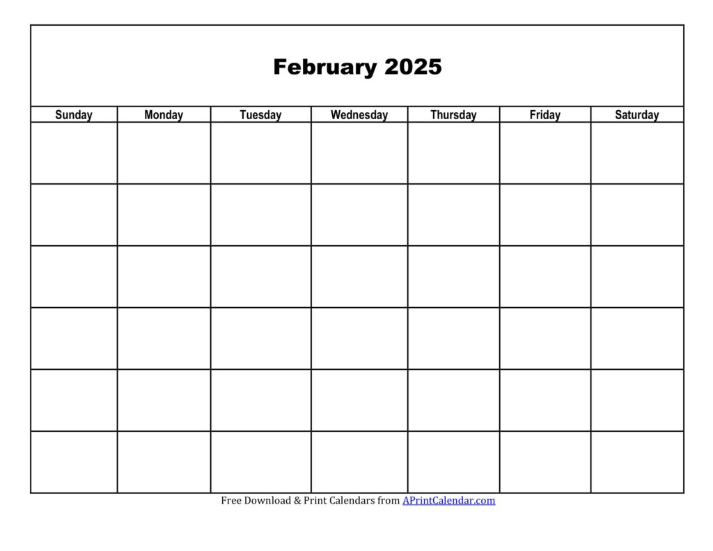 February 2025 Blank Calendar Printable