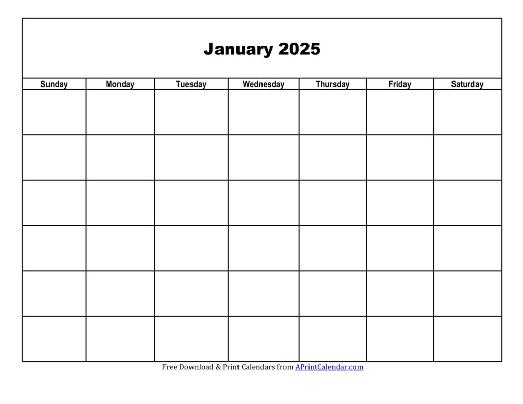 January 2025 Blank Calendar Printable